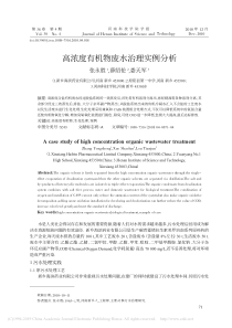 高浓度有机物废水治理实例分析张永胜