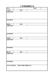 工艺现场跟踪日志