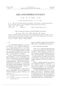 硅藻土深度处理酒精废水的实验研究刘锋