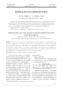 海绵铁处理水体污染物的研究现状李守章