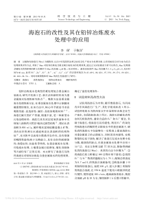 海泡石的改性及其在铅锌冶炼废水处理中的应用李琛