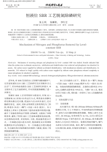 恒液位SBR工艺脱氮除磷研究张玉翠