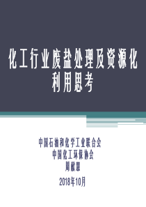 化工行业废盐处理及资源化利用思考周献慧