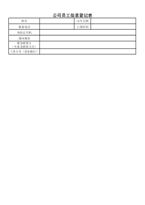 公司员工信息登记表