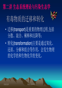 生态系统理论与污染生态学