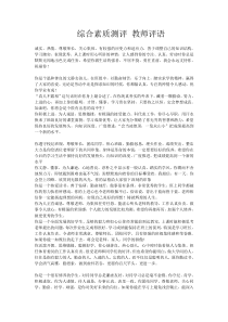 综合素质测评-教师评语