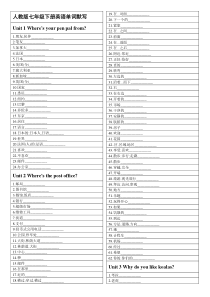 人教版七年级下册英语单词默写(可直接打印)