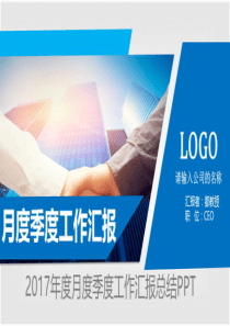 2017年度报告月度汇报季度工作汇报总结PPT
