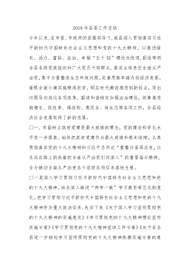 2018年县委工作总结