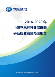 2020年中国充电桩行业深度调研及投资前景预测报告