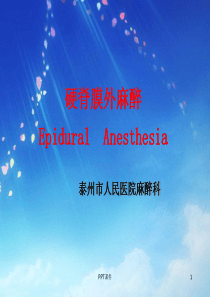 硬膜外麻醉--ppt课件