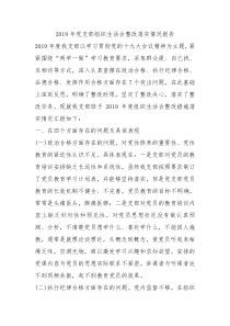 2019年党支部组织生活会整改落实情况报告