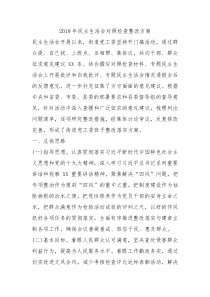 2019年民主生活会对照检查整改方案