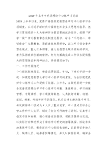 2019年上半年党委理论中心组学习总结