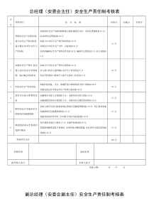 安全生产责任制考核表全套