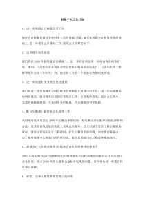财务个人工作计划