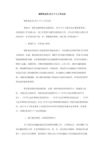 城管执法局2012个人工作总结