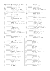 新外研版七年级英语上册单词默写表(带音标)