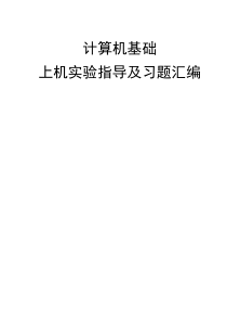 计算机基础上机指导和习题