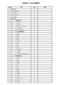 2013年学校财务收入支出预算表