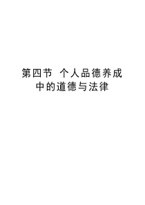 第四节-个人品德养成中的道德与法律知识交流