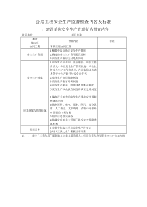 公路工程安全生产监督检查内容及标准