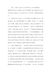 国土地质安全生产专业委员会上半年述职报告