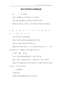 高中化学知识点详细总结