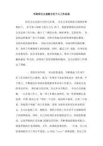 市政府办公室副主任个人工作总结