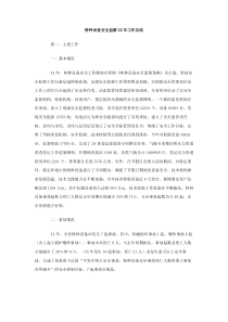 特种设备安全监察XX年工作总结