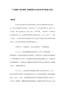 产业集群城市集群品牌集群东北亚经济列车提速大沈阳