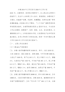 乡镇2019年工作总结及2020年工作计划
