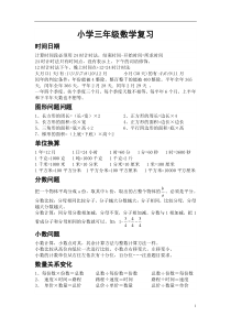 冀教版小学三年级下册数学知识点