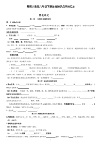 最新人教版八年级生物下册知识点归纳汇总背诵版