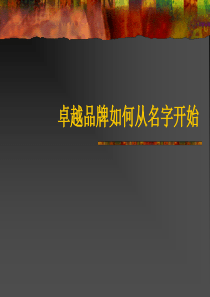 卓越品牌如何从名字开始(1)