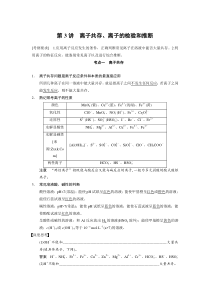 高一化学必修一：离子共存、离子的检验和推断考点汇总(1)
