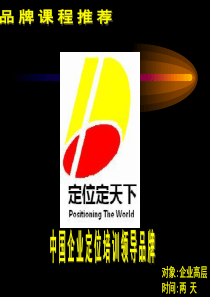 吴光洪-定位定天下品牌课程资料PPT