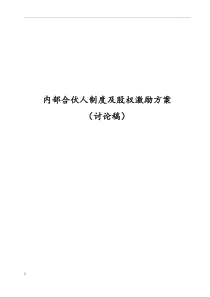 内部合伙人制度参考及股权激励方案