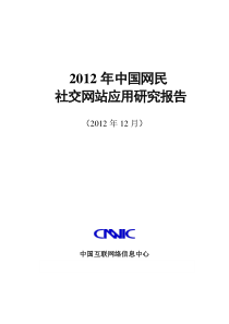 X年中国网民社交网站应用研究报告