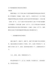 关于机构编制执行情况的自查报告