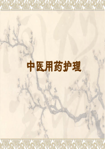 中医用药护理