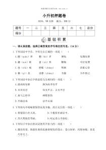 小升初押题卷部编版六年级语文下册教学资源