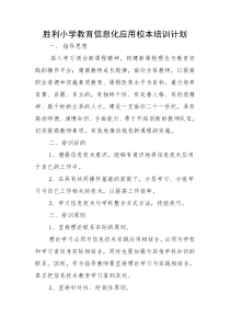 胜利小学教育信息化应用校本培训计划