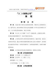 公司章程(不设董事会、不设监事会)