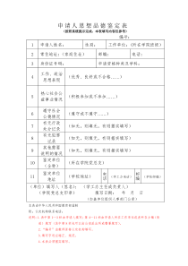 思想品德鉴定表(学生模板)