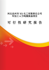 XX化工有限责任公司年加工6万吨煤焦油项目可行性研究报告