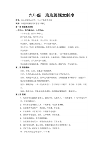 九年级一班班级规章制度