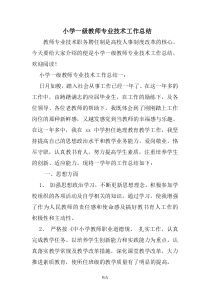 小学一级教师专业技术工作总结
