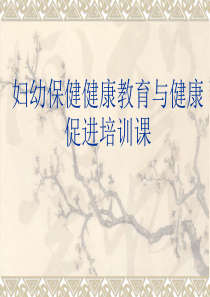 妇幼保健健康教育及健康促进培训课