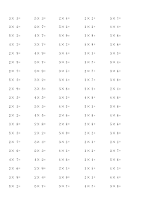 小学二年级2-5乘法口算练习1000道
